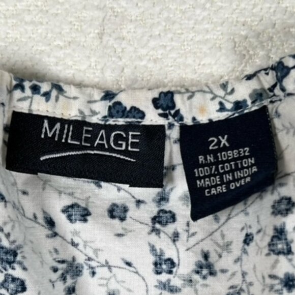 Mileage Womens Button-down Sleeveless Peasant Top Plus Size 2X - Picture 2 of 7